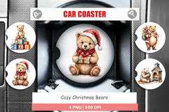 Car Coaster Cozy Christmas Bears Product Image 1