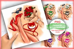 Fashion illustration, foot shoes art instant download Product Image 1