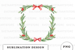 Watercolor Christmas Crest Frame png Product Image 1