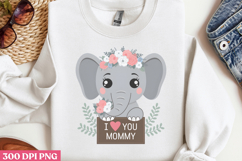 I love you Mommy PNG ,Cute Animals Mothers Day Clipart PNG Product Image 2