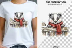 Christmas peeking character png design for T-shirts Product Image 1