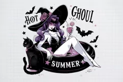 Vintage Halloween Witch Hot Ghoul Summer PNG Product Image 1