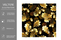 Seamless with golden oak branches Product Image 1