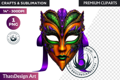 Mardi Gras Carnival Masquerade Clipart PNG scrapbooking Product Image 1