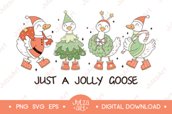 Just a Jolly Goose PNG SVG Silly Christmas Goose Meme Shirt Product Image 1