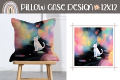 Cartoon Cat Pillow Design, Cosmic Pillow Template Product Image 1