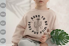Born To Be Wild And Free SVG Design / Boho Girl SVG Cut File Product Image 1