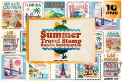 Vintage Travel Stamp PNG Bundle Product Image 1