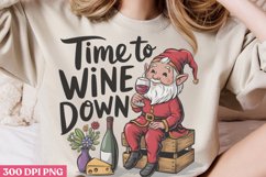 Time to wine down PNG, Wine Lover Sublimation PNG Product Image 1