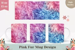 Colorful Fur Mug Design, Pink Mug Sublimation, Fur Texture Product Image 1