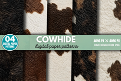 Cowhide Digital Paper Background PNG Product Image 1