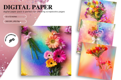 Flower Pattern Background Wallpaper Digital Paper_19 Product Image 1