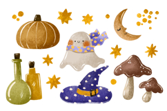 Magic Halloween. Ghost Mystic Set. Hand Drawn Watercolor Product Image 1