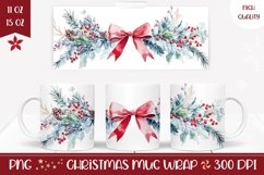 Christmas Tree Branch Mug Design, Winter Mug Template Product Image 1