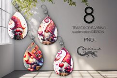 Valentine gnome | love Sublimation teardrop earring designs Product Image 1