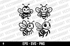 Vector drawing of a cute friendly smiling honey bee mascot Product Image 1