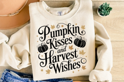 Pumpkin Kisses and Harvest Wishes Svg | Shirt Svg Product Image 2