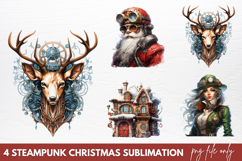 Steampunk Christmas Sublimation PNG Product Image 1