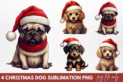 Christmas Dog Sublimation Clipart PNG Product Image 1