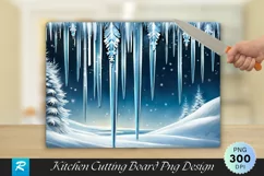Frosted Snowflakes and Icicles Cutting Board PNG Design Product Image 1