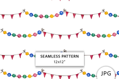 Watercolor Garland Seamless Pattern Product Image 1