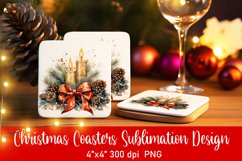 Christmas Coasters Ornament Sublimation PNG Product Image 1