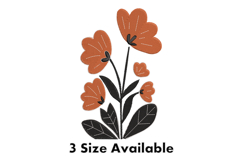 Rust Orange Floral Modern Embroidery Design Product Image 1