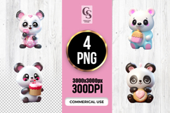 Cute Panda Dessert Clipart Sublimation PNG Product Image 1