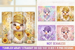Cute Goose 20 OZ Skinny Tumbler Wrap Sublimation Png. Product Image 1
