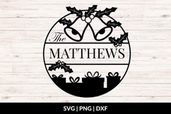 Christmas Family Name SVG - Christmas Bells and Gifts Product Image 1