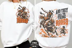 Rodeo Front Back Shirt Design, Bull Rider Chest Back PNG, We Product Image 1