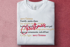merry Christmas Words SVG, Merry Christmas SVG, Christmas Sw Product Image 1