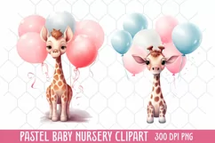 Pastel Baby Nursery Clipart, Baby Nursery Clipart Product Image 1
