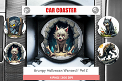 Car Coaster Grumpy Werewolf Product Image 1