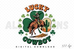 Lucky Cowboy Sublimation PNG, St. Patrick Day PNG Product Image 1