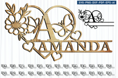 Flower Monogram Split Letters, Floral Monogram Font SVG File Product Image 8