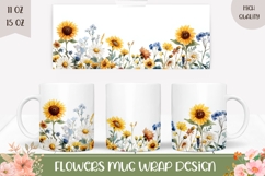 Watercolor Flowers Mug Sublimation, Spring Flowers Mug Product Image 1