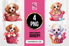 Cute Puppy Clipart Sublimation PNG Product Image 1