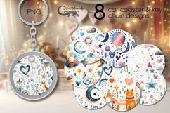 Valentine inscription | scandi Car coaster &amp; key chain Product Image 1
