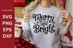 Christmas SVG, Merry and Bright, Christmas Quote Product Image 1