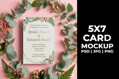 5x7 Boho Greeting Card Mockup, Minimalist Wedding Invitation Product Image 1