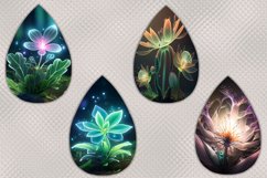 Drop Earrings I 8 Designs of Earrings with Flowers , PNG Product Image 2