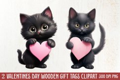 Valentine Cat Peeking Around Clipart Product Image 1