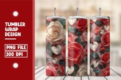Heart Flower Tumbler Wrap Design Product Image 1