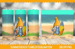 Summer Tumbler Sublimation, Beach Tumbler, Beach Gnome Product Image 1