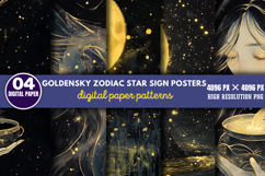 GoldenSky Zodiac Star Sign Posters PNG Product Image 1