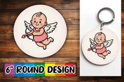 Timeless Round Keychains PNG, Cupid Product Image 1