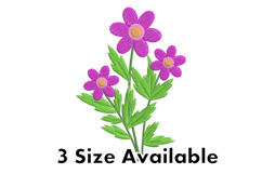 Purple Daisy Floral Embroidery Design Product Image 1