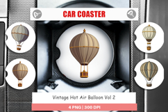 Car Coaster Vintage Hot Air Balloon Product Image 1