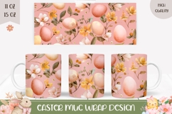 Pastel Easter Eggs Mug Design, Spring Mug Template Product Image 1